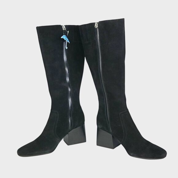Aqua‎ College Women Tori Waterproof Black Suede Knee-High Boots 10M Side Zipper - Picture 12 of 16